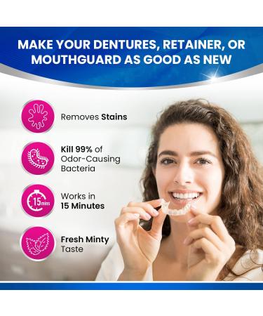 Retainer and Denture Cleaning Tablets - Removes Plaque & Stains, 4 Months Supply, 120 Count - Buy Online on GoSupps.com