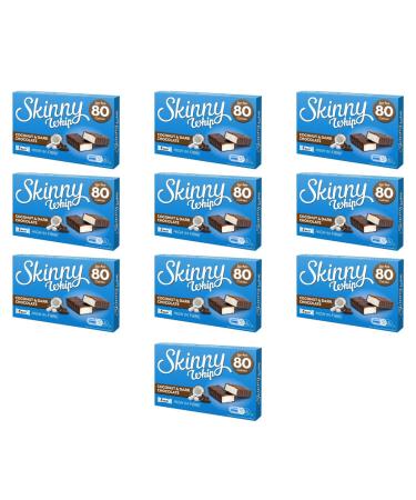 Skiny Whip Coconut & Dark Chocolate Bars 5 Pack - High In Fibre Affordable And Less Than 80 Calories Per Bar Indulge In These Tasty Treats Guilt Free - Pack of 10