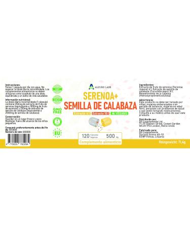 Saw Palmetto (Palmier Nain) & Graines de Citrouille | 500 mg extrait (4:1 et 10:1) | 120 v g capsules | soutien de la prostate et des voies urinaires | Test en laboratoire | Certifi GMP - Buy Online on GoSupps.com