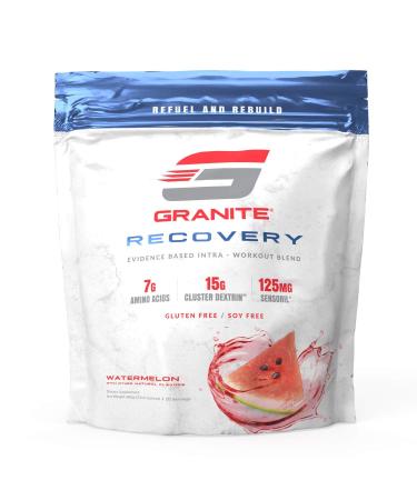 Granite® Recovery Intra-Workout (Watermelon) | Max Performance & Muscle Growth. Improved Recovery & Stress | Essential Amino Acids + Cluster Dextrin + Sensoril | No Gluten or Soy | Made in USA