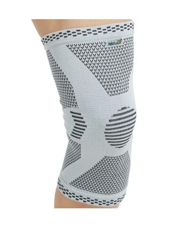 Neotech Care Bamboo Fiber Knee Support Sleeve Brace - Lightweight Elastic Breathable Fabric - Grey (Size S 1 Pair) - Buy Online on GoSupps.com