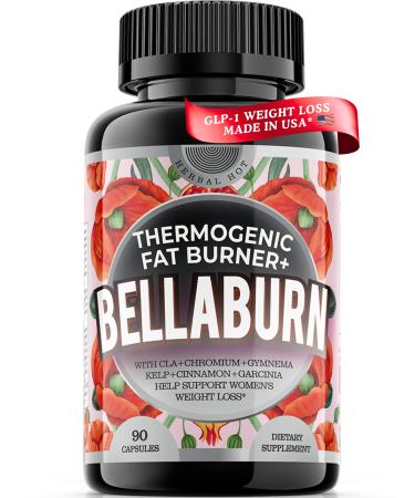 Bellaburn - Belly Fat Burner for Women Appetite Suppressant for Weight Loss Metabolism Booster Thermogenic Fat Burners Diet Pills that Work Fast Weight Loss Pills USA Made 3rd Party-Tested