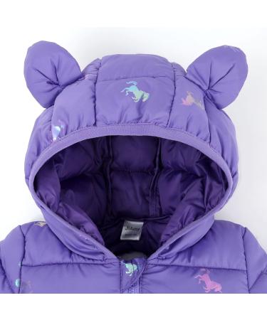 Kids Hooded Winter Puffer Jacket | Purple Toddler Coat 3-4 Years | Waterproof & Lightweight Outwear for Boys & Girls - Buy Online on GoSupps.com