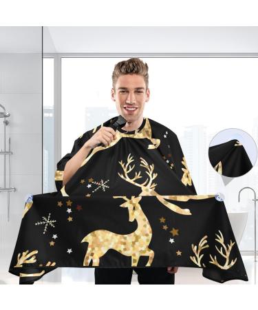 Waterproof Barber Cape - Gold ELK Pattern & Cheetah Haircut Bib for Men & Women | Unisex Hair Cutting Cape (8rp1a) - Shop Now - Buy Online on GoSupps.com