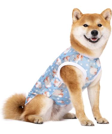 Cool & Breathable Summer T-Shirt for Medium & Large Dogs | Sun Protection Dog Vest - Blue Sheep XXL - Buy Online on GoSupps.com