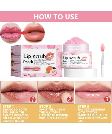 Peach Lip Scrub Lightens Lip Lines Hydrates Removes Dead Skin Glows Moisturises & Rejuvenates Lip Scrubs - Buy Online on GoSupps.com