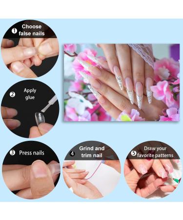 1000 PCS French Coffin Ballerina Nail Tips | 10 Sizes with Clear Cases | Acrylic False Flake Nails for Salon & DIY Nail Art - Buy Online on GoSupps.com