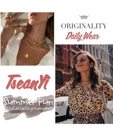 TseanYi Boho Turquoise Drop Chain Necklace - Silver Gemstone Pendant for Women and Girls - Buy Online on GoSupps.com