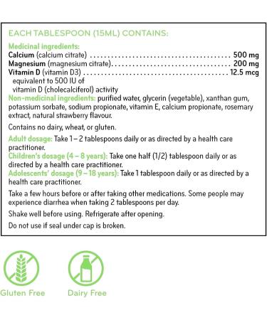 SISU Cal Mag Citrates Liquid with D3 | 450 mL Liquid | High Potency Calcium and Magnesium Sugar Free Liquid with 500 IU Vitamin D | Suitable for Children and Adults | Gluten Free Diary Free Strawberry Strawberry 450 ml (Pack of 1) - Buy Online on GoSupps.com