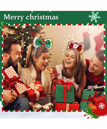 Flayem Bow Christmas Headbands for Kids Adults Green Xmas Cute Hair Hoop for Women Men Christmas Party Costume Party Favor Green Star - Buy Online on GoSupps.com