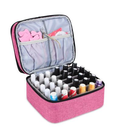 Luxja Double-Layer Nail Polish Carrying Case - Pink (Bag Only) - Holds 30 Bottles (15ml) - Buy Online on GoSupps.com