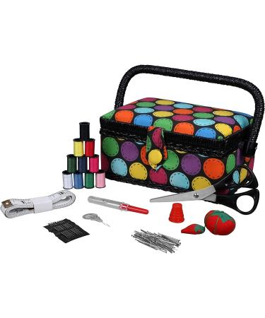 SINGER 07272 Polka Dot Small Sewing Basket with Sewing Kit - 1-Pack - Buy Online on GoSupps.com