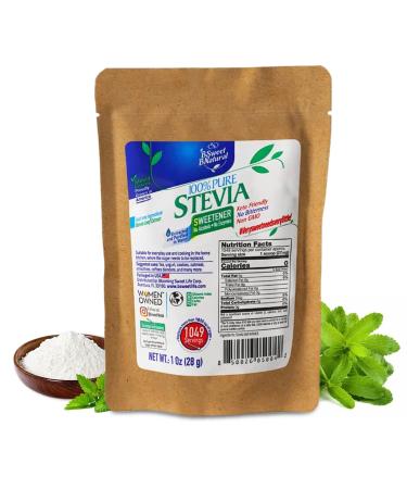 100% Pure Stevia Powder Extract Leaf 1 Oz No Artificial Sweetener 1049 Servings | Stevia Green Leaf Extract | Zero Calorie & Keto Friendly
