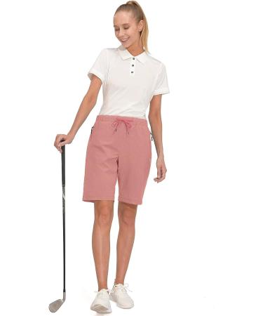 Little Donkey Andy Women's Lightweight Hiking Shorts - Quick-Dry Golf Shorts, Burnt Coral, Large - Buy Online on GoSupps.com