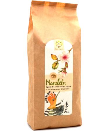 Organic almonds 800g 0.8kg refill pack 100% sweet almonds from regenerative agriculture in Spain
