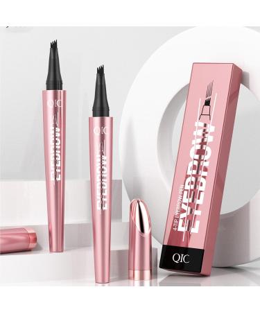 Microblading Eyebrow Pen with 4-Fork-Tip - Eye Makeup Eyebrow Tint Pen Lift & Snatch Eyebrow Pen Long-Lasting Waterproof Natural Hair-Like Brows Refined Pink Champagne(Light Brown) - Buy Online on GoSupps.com