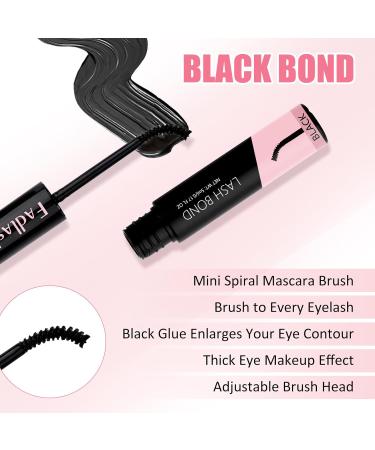 Cluster Lash Glue for Eyelash Extensions - 2 in 1 Waterproof Lash Bond | Strong Hold 72 Hour Wear (10ml Black + Clear - Buy Online on GoSupps.com