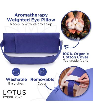 Lotus Weighted Lavender Eye Pillow | Aromatherapy Sleep Mask for Meditation & Relaxation | Hot/Cold Pack for Headache Relief | Royal Blue - Buy Online on GoSupps.com