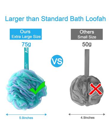 AmazerBath Exfoliating Body Scrubber Set - 4 Flower Color Loofah Sponges - Large Size - Green-Purple - Buy Online on GoSupps.com