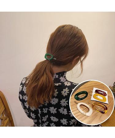 5 Pcs Marble Hair Clips - Acrylic Vintage French Barrettes for Women & Girls - Buy Online on GoSupps.com