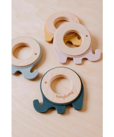 Bo Babys ONLY Bei ring Elefant - Hochwertiger Greifling aus Holz & Silikon f r Babys ab 0 Monaten - Kindersichere Bei spielzeuge in Rosa - Ideal f rs Zahnen - Buy Online on GoSupps.com