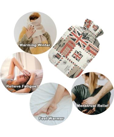 Naanle London Letter Heat Bottle - 1L Transparent Hot Water Bottle for Bed Hand & Feet Warmer | Pain Relief & Cold Therapy - Buy Online on GoSupps.com