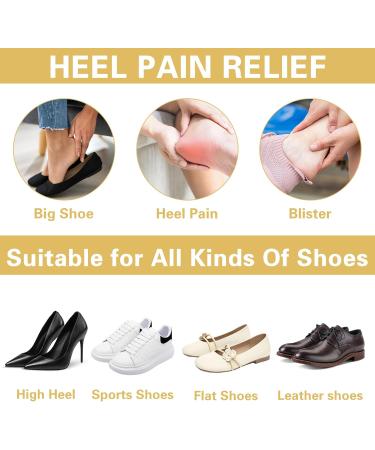 2 Pairs Anti-Slip Heel Pads for Loose Shoes - Comfort Grips for Men & Women | Prevent Rubbing & Blisters (Black - Buy Online on GoSupps.com