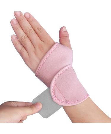 YUNYILAN 2 Pack Wrist Support Brace/Carpal Tunnel/Wrist Brace/Hand Support Adjustable Wrist Support for Arthritis and Tendinitis Joint Pain Relief (Pink)