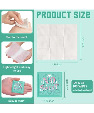 100 pieces of antiperspirant deodorant wipes and body wipes individually wrap underarm underarm sweating and travel to clean skin for female male teenagers (100) - Buy Online on GoSupps.com
