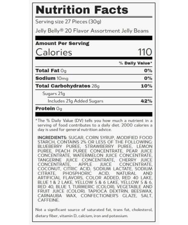 Jelly Belly 20-Pack Assorted Flavours Jelly Beans - Christmas & Holidays Candy - Vegan Candy Dairy Free Snacks Kosher Candy Gluten Free Bulk Candy Stocking Stuffers for Teens - Buy Online on GoSupps.com