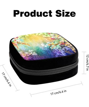GIAPB Period Bag - Sanitary Napkin Storage & Makeup Pouch - Art Autumn Flower Color - Buy Online on GoSupps.com