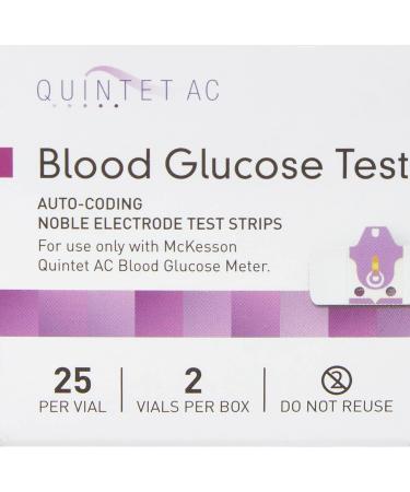 McKesson QUINTET AC Blood Glucose Test Strips - Auto Coding Noble Electrode Strips for Whole Blood Glucose Testing - 300 Strips (6 Packs) - Buy Online on GoSupps.com