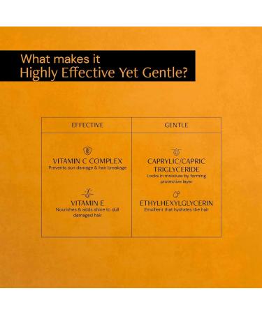 De-construct Vitamin C Hair Serum 100ml | Shiny Hair Sun Protection & Frizz Control | 1% Vitamin C & 0.2% Vitamin E for Women & Men - Buy Online on GoSupps.com