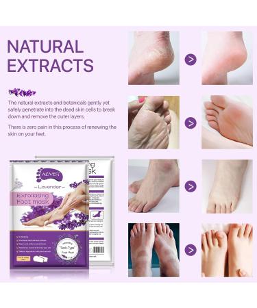 3 Pack Foot Peel Mask Exfoliating Foot Socks Calluses Remover Dead Skin Aloe Moisturizing Feet Peeling Mask for Dry Skin Cracked Heels Foot SPA Socks for Women and Men Lavender - Buy Online on GoSupps.com