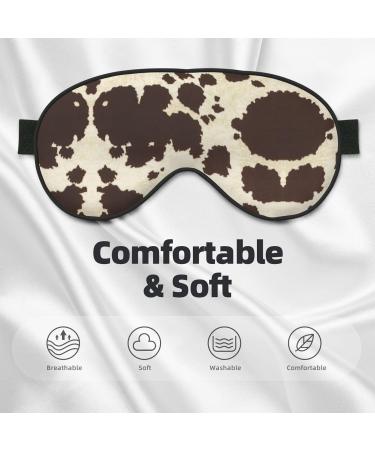 Cow Fur Print Soft Eye Mask for Sleep | Comfortable Travel Sleep Mask for Men & Women - Black - Buy Online on GoSupps.com
