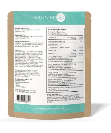 Lion s Mane Mushroom Gummies 4 000mg 4-in-1 Complex with Reishi Chaga Cordyceps + B12 & B6 High Potency Brain Supplement for Focus Memory Clarity & Mood Vegan Gluten-Free 90 Gummies - Buy Online on GoSupps.com