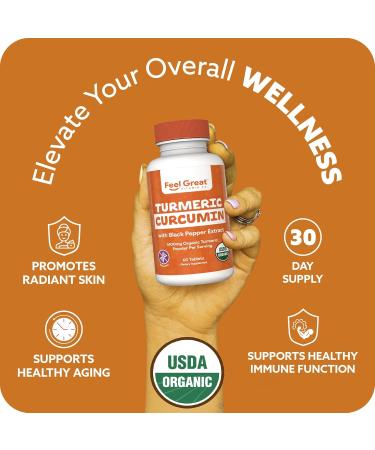 Organic Turmeric Curcumin with Organic Black Pepper 1400 mg - 95% Standardized Curcuminoids & Black Pepper Extract for Better Absorption & Potency - Joint Support - 60 Count Turmeric Capsules - Buy Online on GoSupps.com