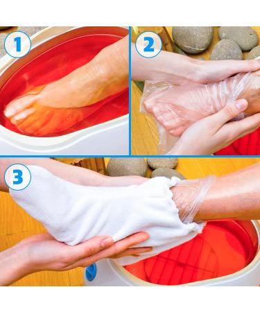 200 Pcs Disposable Moisturizing Foot Covers - Women's Pedicure Foot Spa Socks for Paraffin Wax Treatment - Feet Care Plastic Socks 11.8x6.7x1.1 Inch - Buy Online on GoSupps.com