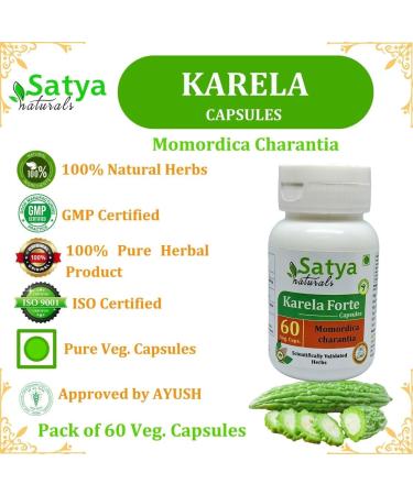 Bitter Melon Forte Capsule 500 mg. 60 Veg. Capsule | Karela (Momordica Charantia) Extract Capsules for Men and women | Ayurvedic Herbal Supplement/Remedies | 10:1 Forte (2 Bottles of 60 Capsules) 120 Count (Pack of 1) - Buy Online on GoSupps.com
