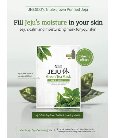 SNP Jeju Rest Green Tea Sheet Mask for Maximum Hydration - 10 Pack for Dry Skin - Korean Beauty Skincare for Men and Women - Buy Online on GoSupps.com