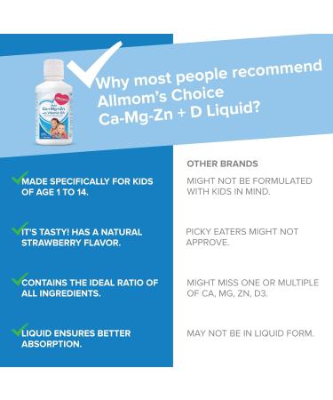 Kids Multivitamin - Calcium Magnesium Zinc with Vitamin D Tasty Even for Picky Eaters Age 1 to 14 Years Essential for Growth Strong Bones Immunity Kids Feel Calm And Relaxed - Allmom's Choice - Buy Online on GoSupps.com
