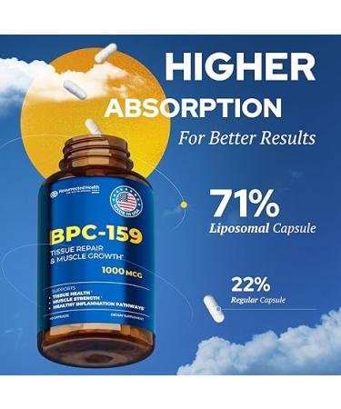 Ressurected Health BPC 157 Alternative - High Potency BPC-159 for Muscle & Workout Recovery - Research Proven Quality - 60 Capsules  1000 mcg - Buy Online on GoSupps.com