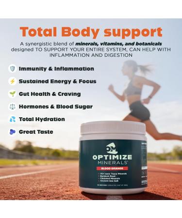 Optimize Minerals Multi Mineral Daily Formula Magnesium, Electrolytes & Trace Mineral Supplement Powder - Gluten Free Vitamins Drink for Optimal Wellness - Blood Orange, 30 Servings - Buy Online on GoSupps.com