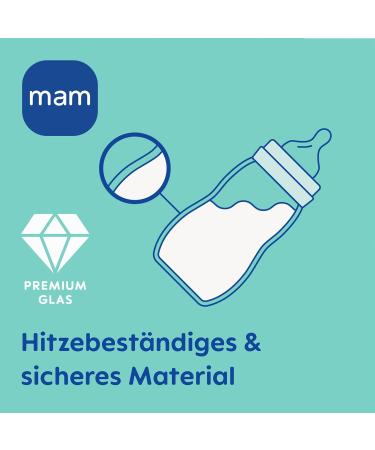 MAM Feel Good Glass Baby Bottle Wide Mouth Milk Bottle with Size 1 Teat +0 month - pink Squirrel & Bird - 260 ml - Buy Online on GoSupps.com