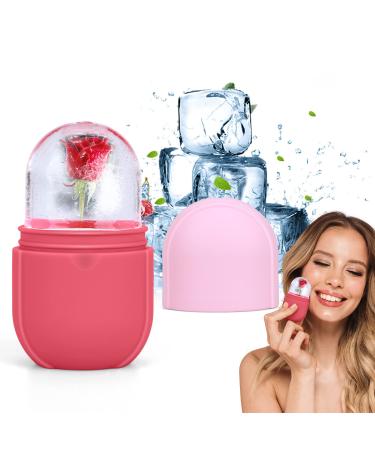 Ice Roller For Face and Eye  Ice Facial Roller Massage Shrink Pore Skin Care Tools  Reusable Ice Stick Remove Dark Circle  Ice Face Mold Sphere Face Ice Cubes for Brighten Lubricate Fine Lines Pink