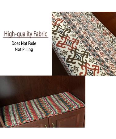 Comfortable Long Bench Cushion Pad Rectangle Long Stool Mat 2 or 3 Seater Not-Slip Settee Cushion with Ties for Patio Furniture Swing Chair - Buy Online on GoSupps.com