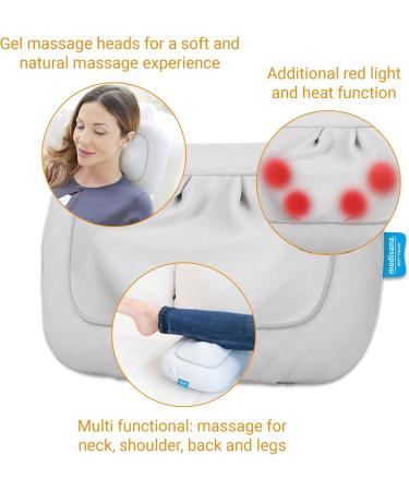 Medisana MCG 800 Gel Massage Cushion: Heated Neck Shoulder Back & Leg Massager with Red Light & Stool Fixation - Ideal for Relaxation - Buy Online on GoSupps.com
