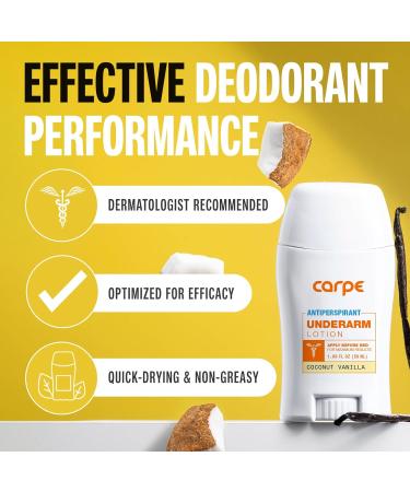 Ultimate Carpe Underarm Antiperspirant Deodorant | Advanced Sweat & Odor Protection for Men & Women | Coconut Vanilla 1.69 Fl Oz - Combat Excessive Sweating - Buy Online on GoSupps.com