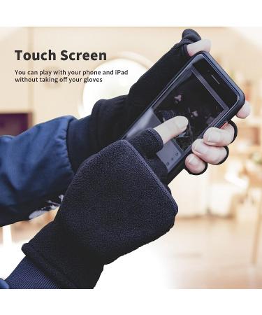 Winter Convertible Gloves - Warm Polar Fleece Flip Top Mittens for Men and Women - Ideal for Running, Painting, Texting, and Photographing - Medium Size - Buy Online on GoSupps.com