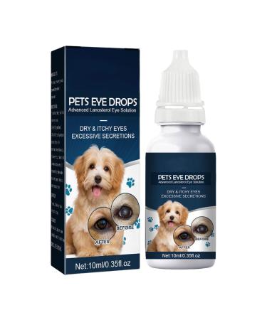 Eye drops for dog & cat 10 ml 1/2/3/4pcs eye cleaner Dry eyes 15% progressive lanosterol eyeplacy for recommend comfort relief eye itching (1pc 10ml) 10ml 1PC